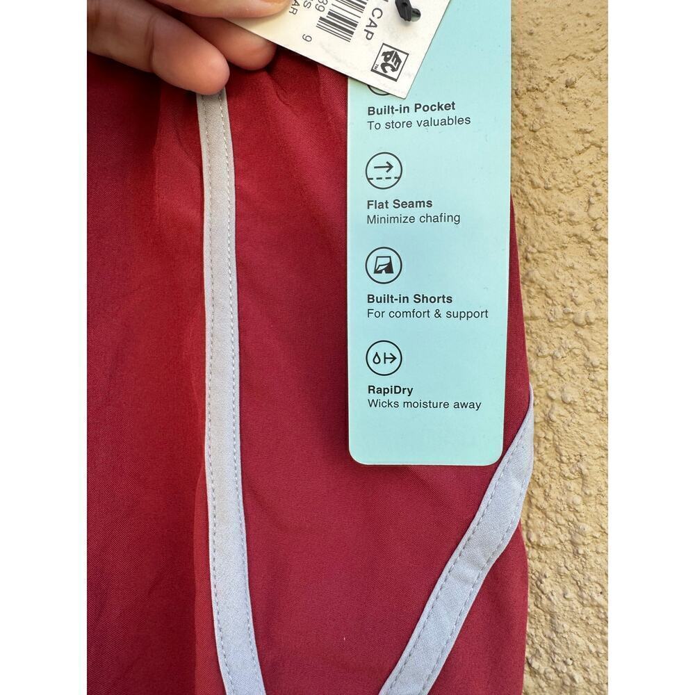 Ideology Running Shorts XL Layered Look Red Pear Pocket NWT - Picture 4 of 10